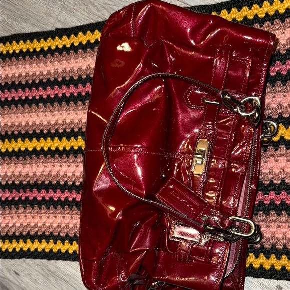 Coach Patent Leather Red Vintage Tote - Picture 10 of 13